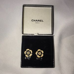 Chanel Flower Clip-On Earrings - Authentic